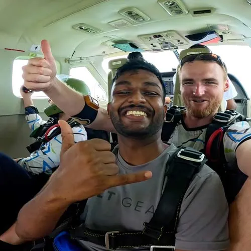 passenger and skydiving instructor in the plane